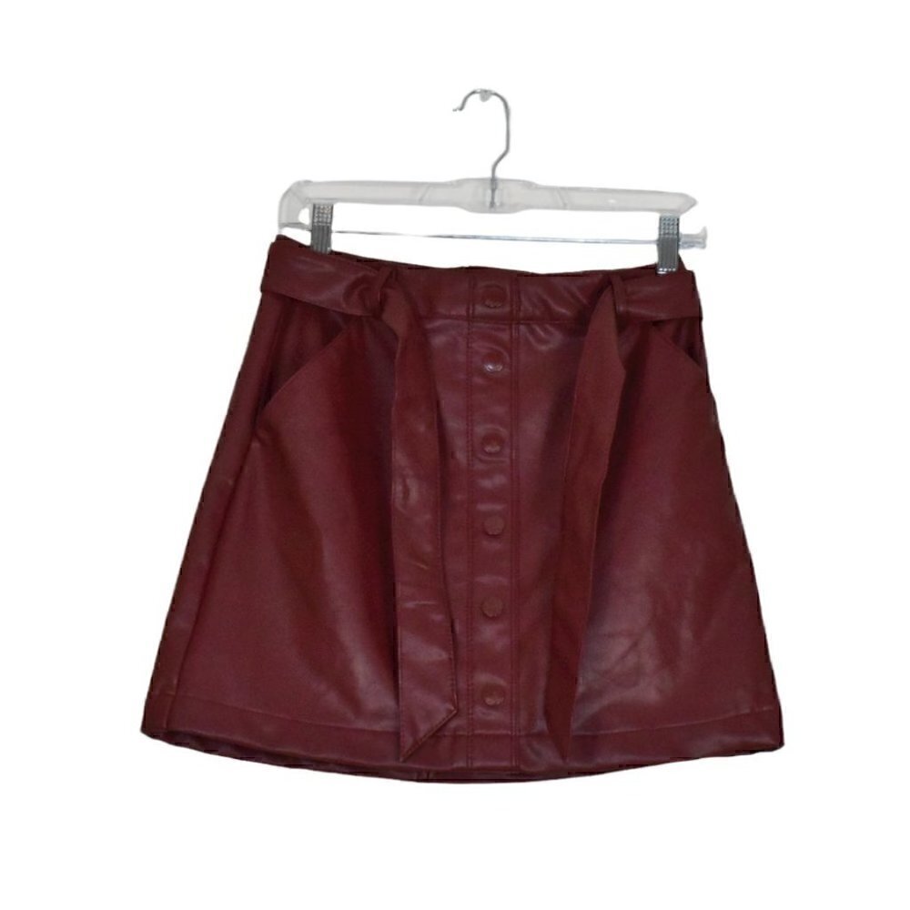Abercrombie & Fitch Faux Leather Knee Length Brown Skirt Size S